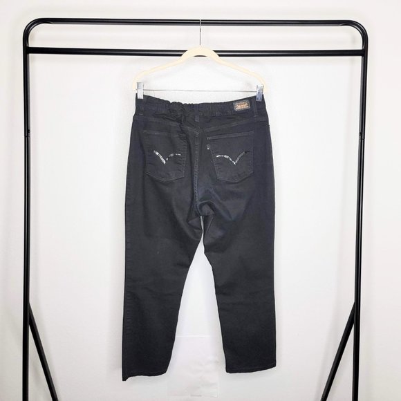 Levi's 512 '02 Perfectly Slimming Black Elastic Waist Beaded Skinny Jeans SZ 16 - Picture 7 of 10
